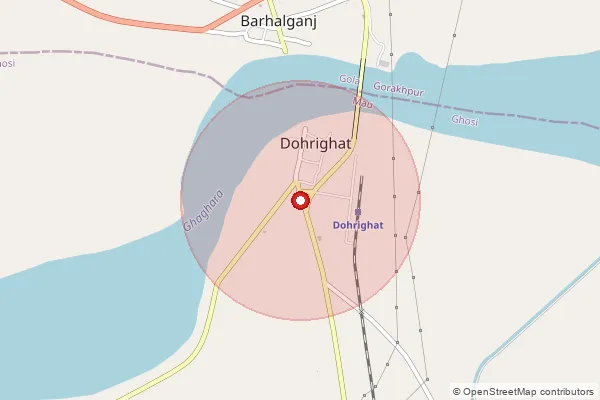 Map showing approximate area covered by Pincode 275303 — Dohari  Ghat So, Mau