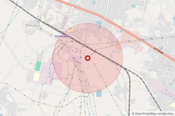 Map showing approximate area covered by Pincode 275307 — Majhwara Bo, Mau