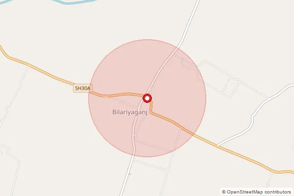 Map showing approximate area covered by Pincode 276121 — Bilaria Ganj So, Azamgarh