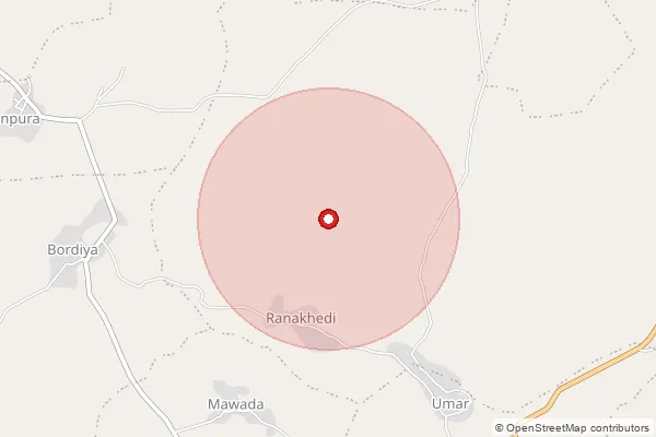 Map showing approximate area covered by Pincode 276127 — Sirahi Bo, Azamgarh