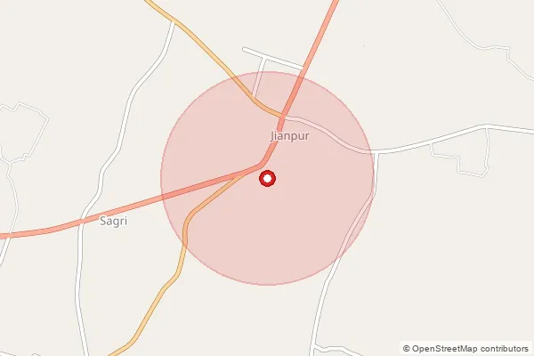 Map showing approximate area covered by Pincode 276140 — Chaklal Chand Bo, Azamgarh