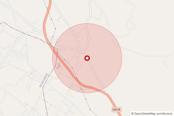 Map showing approximate area covered by Pincode 276141 — Terahi So, Azamgarh