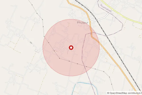 Map showing approximate area covered by Pincode 276304 — Loniadeeh Bo, Azamgarh