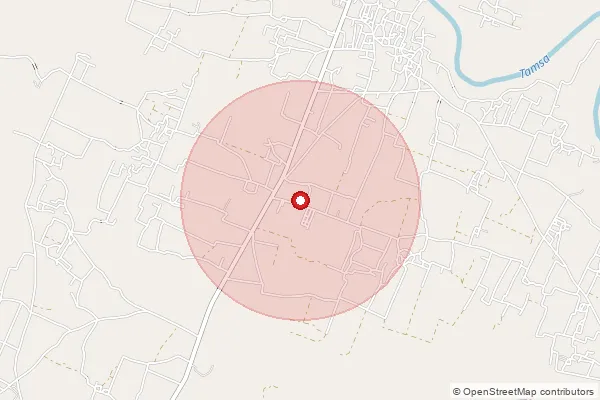 Map showing approximate area covered by Pincode 276305 — Rajapur Sikaraur Bo, Azamgarh