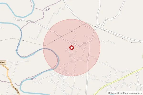 Map showing approximate area covered by Pincode 276405 — Walid Pur So, Mau