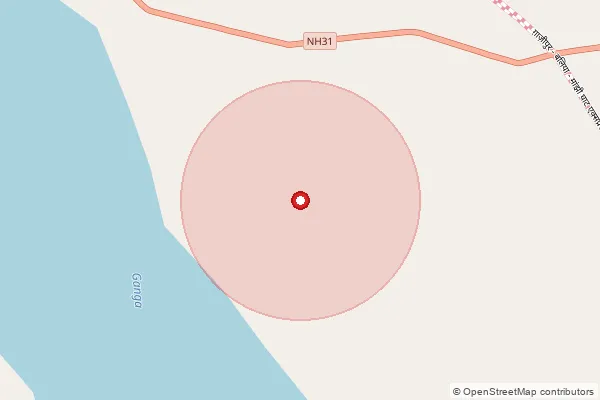 Map showing approximate area covered by Pincode 277201 — Pandey Pur Bo, Ballia