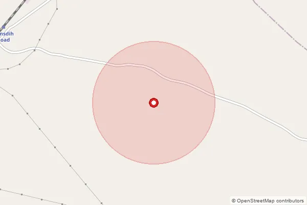 Map showing approximate area covered by Pincode 277203 — Amghat Bo, Ballia