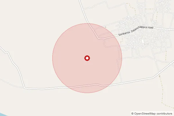 Map showing approximate area covered by Pincode 277204 — Dokati Bo, Ballia