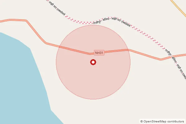 Map showing approximate area covered by Pincode 277205 — Dubey Chhapra So, Ballia
