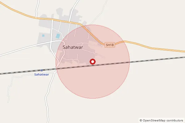 Map showing approximate area covered by Pincode 277210 — Kewara Bo, Ballia