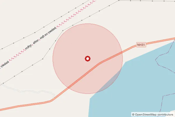 Map showing approximate area covered by Pincode 277402 — Babubel Bo, Ballia