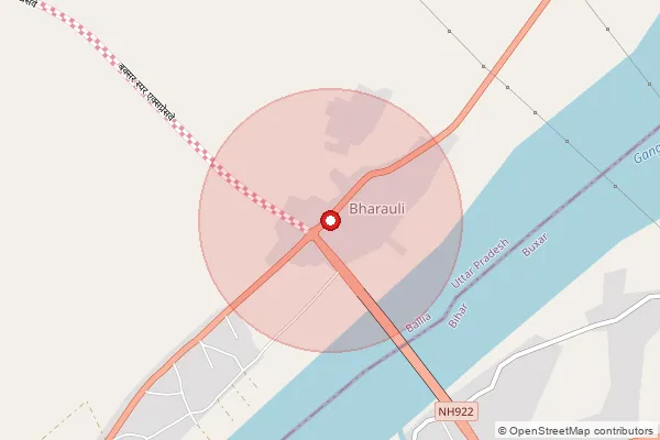 Map showing approximate area covered by Pincode 277501 — Kotwa Narayenpur Bo, Ballia