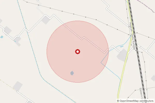 Map showing approximate area covered by Pincode 281104 — Rasgaon Bo, Hathras