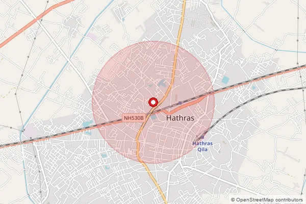 Map showing approximate area covered by Pincode 281307 — Khonda Bo, Hathras