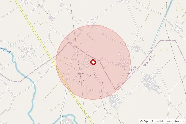 Map showing approximate area covered by Pincode 281308 — Nasirpur Bo, Mathura