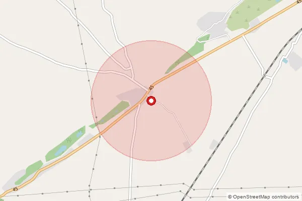 Map showing approximate area covered by Pincode 283110 — Gurki Mandi Bo, Agra