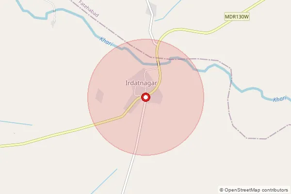 Map showing approximate area covered by Pincode 283112 — Rahlai Bo, Agra