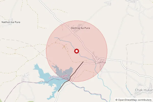 Map showing approximate area covered by Pincode 283113 — Holipura Bo, Agra