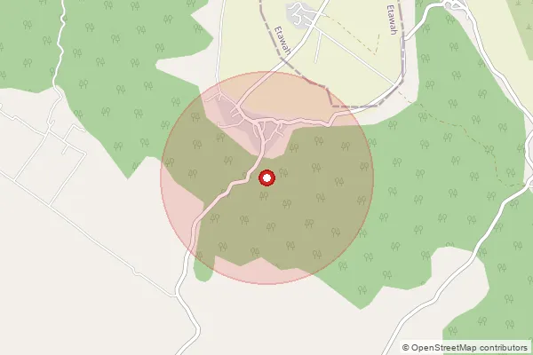 Map showing approximate area covered by Pincode 283114 — Nadgawan Bo, Agra