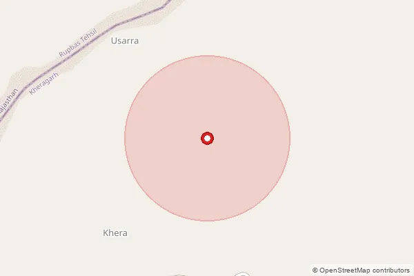 Map showing approximate area covered by Pincode 283115 — Tantpur Bo, Agra