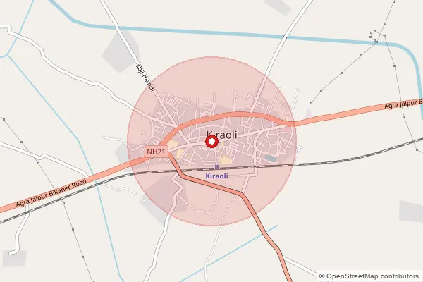 Map showing approximate area covered by Pincode 283122 — Baseri Chahar Bo, Agra