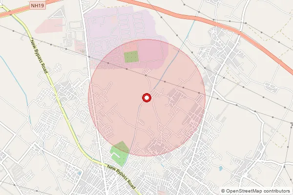 Map showing approximate area covered by Pincode 283130 — Kharit Bo, Firozabad