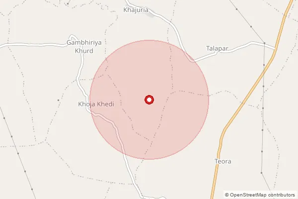 Map showing approximate area covered by Pincode 283136 — Milawali Bo, Firozabad