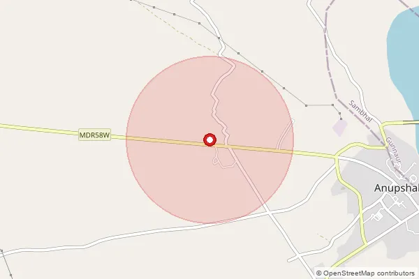 Map showing approximate area covered by Pincode 283152 — Bhagner Bo, Firozabad