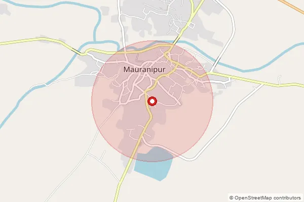 Map showing approximate area covered by Pincode 284204 — Barauri Bo, Jhansi
