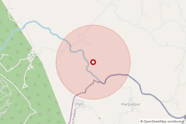 Map showing approximate area covered by Pincode 284305 — Parichha Thermal Power Project So, Jhansi