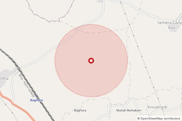 Map showing approximate area covered by Pincode 284401 — Babina Cantt So, Jhansi