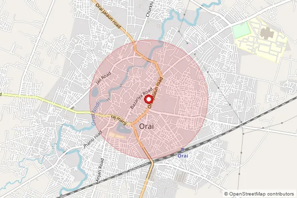 Map showing approximate area covered by Pincode 285001 — Orai Ho, Jalaun