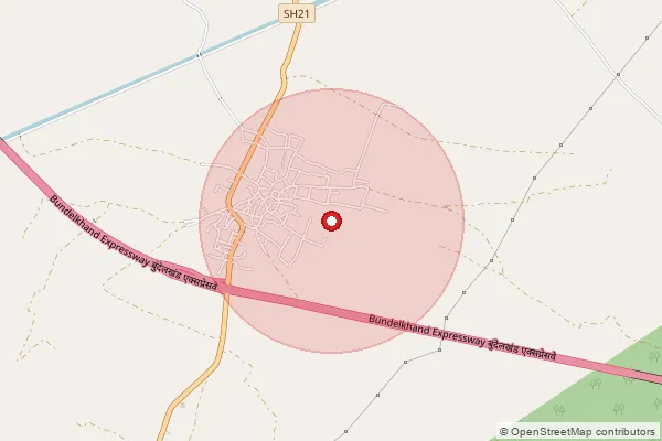 Map showing approximate area covered by Pincode 285122 — Bandhauli Bo, Jalaun