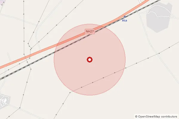 Map showing approximate area covered by Pincode 285202 — Itaura, Jalaun