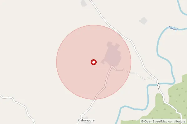 Map showing approximate area covered by Pincode 285205 — Bhend Bo, Jalaun