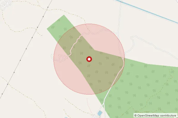 Map showing approximate area covered by Pincode 285223 — Binaura Bo, Jalaun