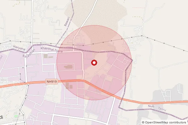 Map showing approximate area covered by Pincode 301019 — Extension Counter Bhiwari I.A. Post Office, Na