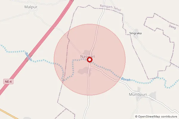 Map showing approximate area covered by Pincode 301026 — Indpura B.O, Alwar