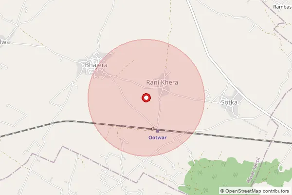 Map showing approximate area covered by Pincode 301028 — Shahdoli B.O, Alwar