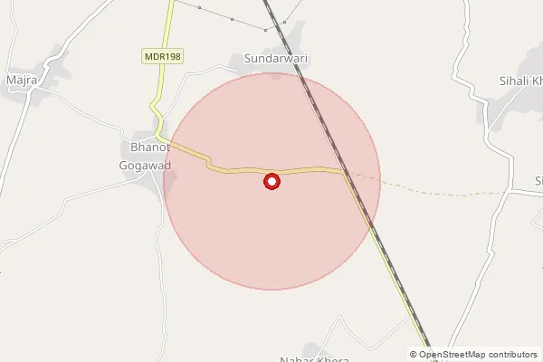 Map showing approximate area covered by Pincode 301401 — A.G.Dadhiya B.O, Alwar