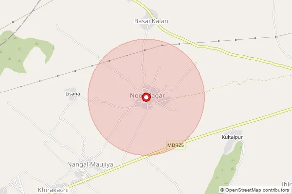 Map showing approximate area covered by Pincode 301404 — Mator B.O, Alwar