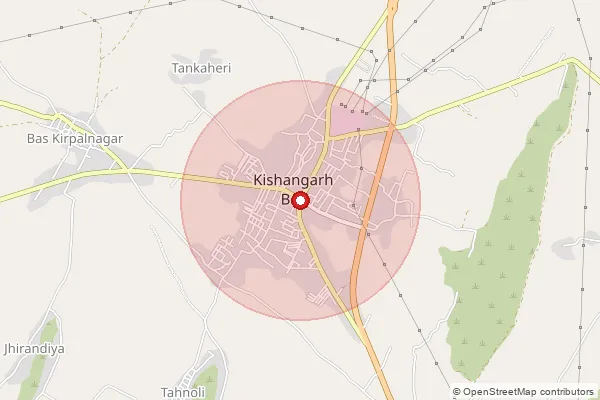 Map showing approximate area covered by Pincode 301405 — Baghora B.O, Alwar