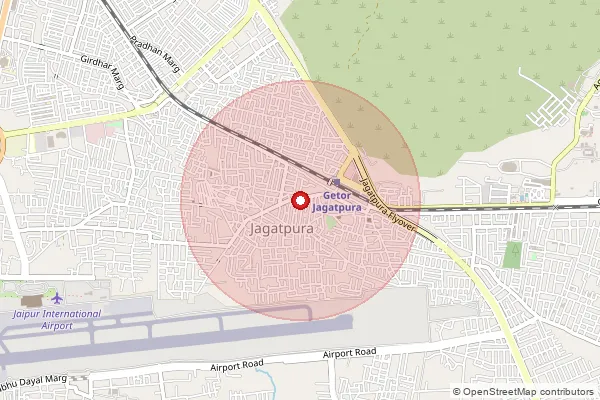 Map showing approximate area covered by Pincode 301407 — Gopipura B.O, Alwar