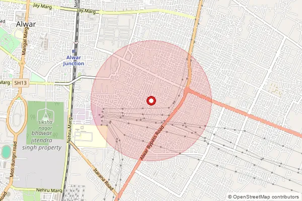 Map showing approximate area covered by Pincode 301410 — Dariba Project B.O, Alwar