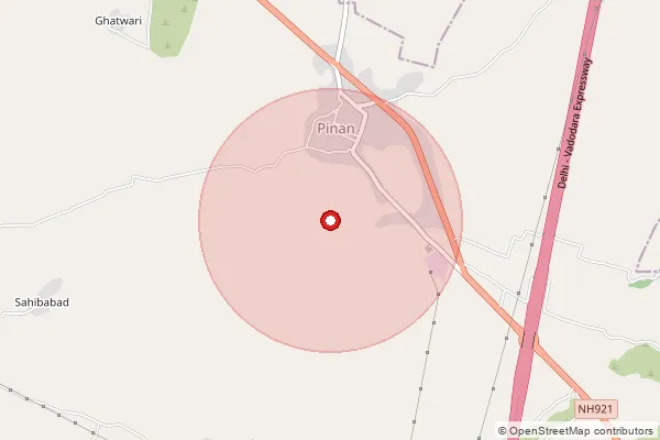 Map showing approximate area covered by Pincode 301413 — Todanagar B.O, Alwar