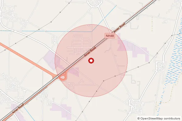 Map showing approximate area covered by Pincode 301703 — Doomroli B.O, Alwar