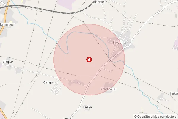 Map showing approximate area covered by Pincode 301707 — Chauharpur B.O, Alwar