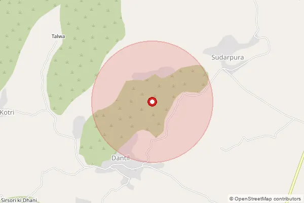Map showing approximate area covered by Pincode 303001 — Dangaarwara Bo, Jaipur