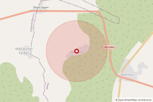 Map showing approximate area covered by Pincode 303003 — Med So, Jaipur