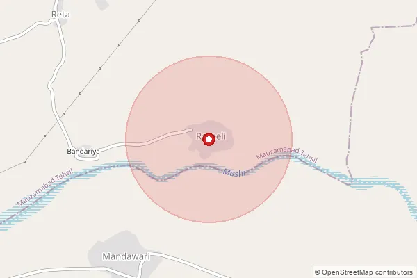 Map showing approximate area covered by Pincode 303008 — Rasili Bo, Jaipur